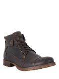 Dune London Simon Leather Seam Detail Lace Up Ankle Boots, Dark Brown