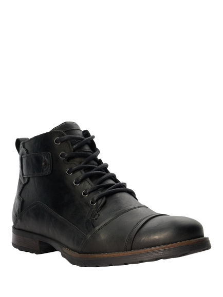 Dune London Simon Leather Seam Detail Lace Up Ankle Boots - view 2, Black