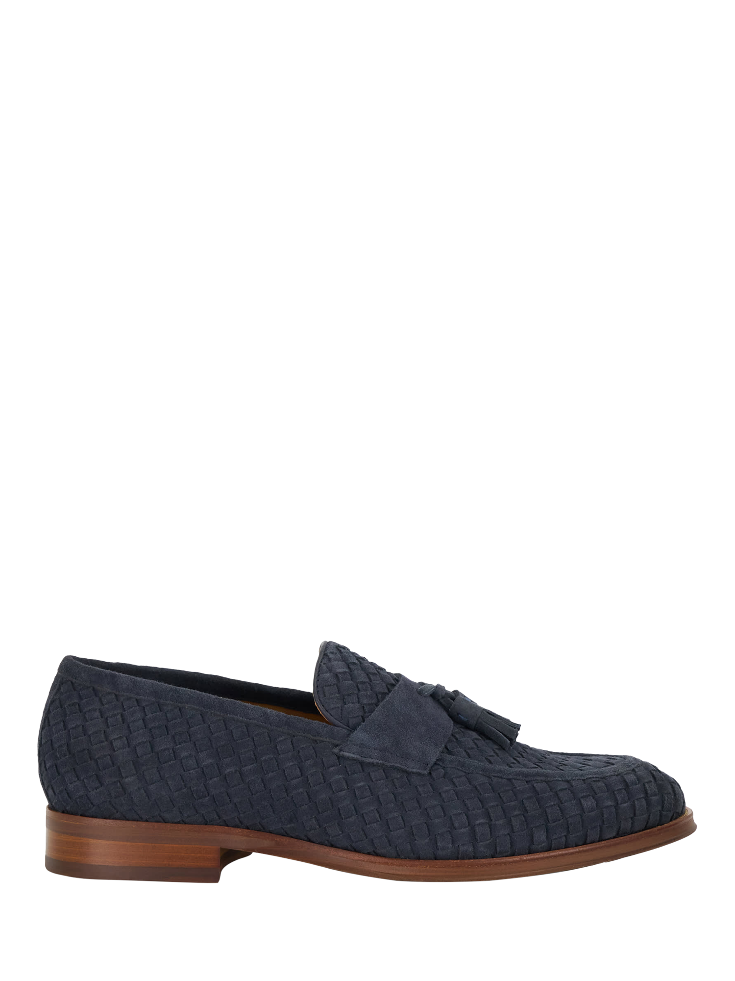 Dune Sevilles Suede Woven Tassel Loafers Navy