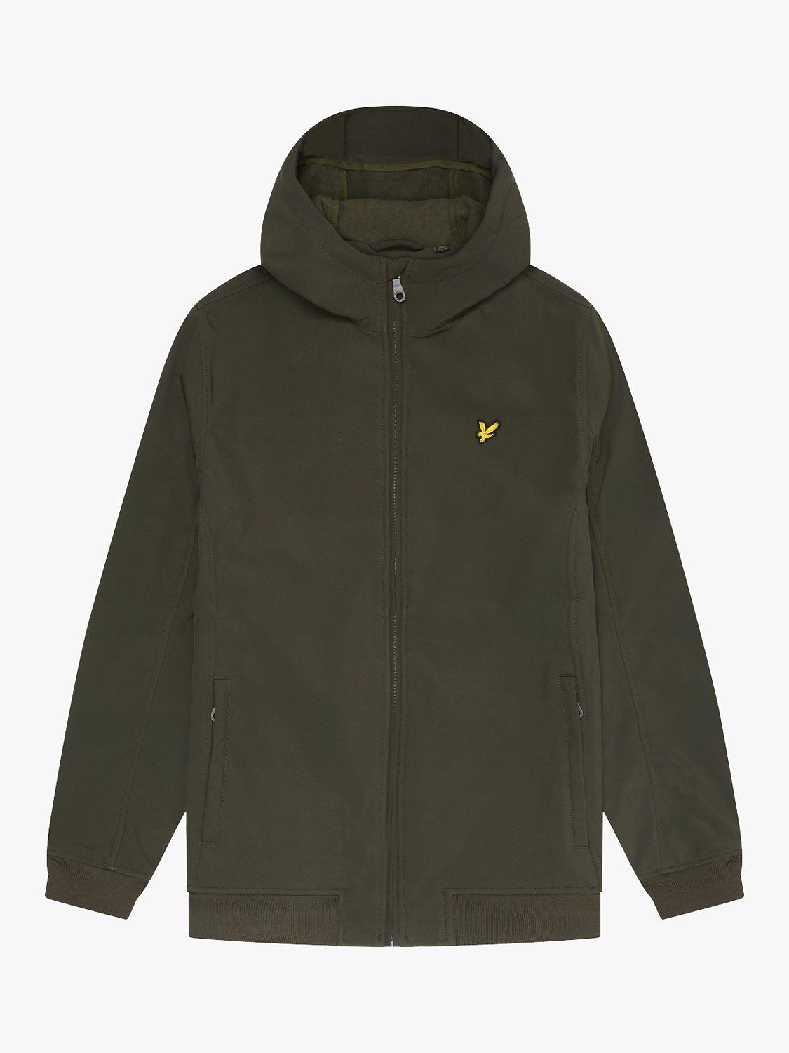 Product image 3 of 5, which shows Lyle & Scott Fleece Back Softshell Jacket, W485 Olive, XS