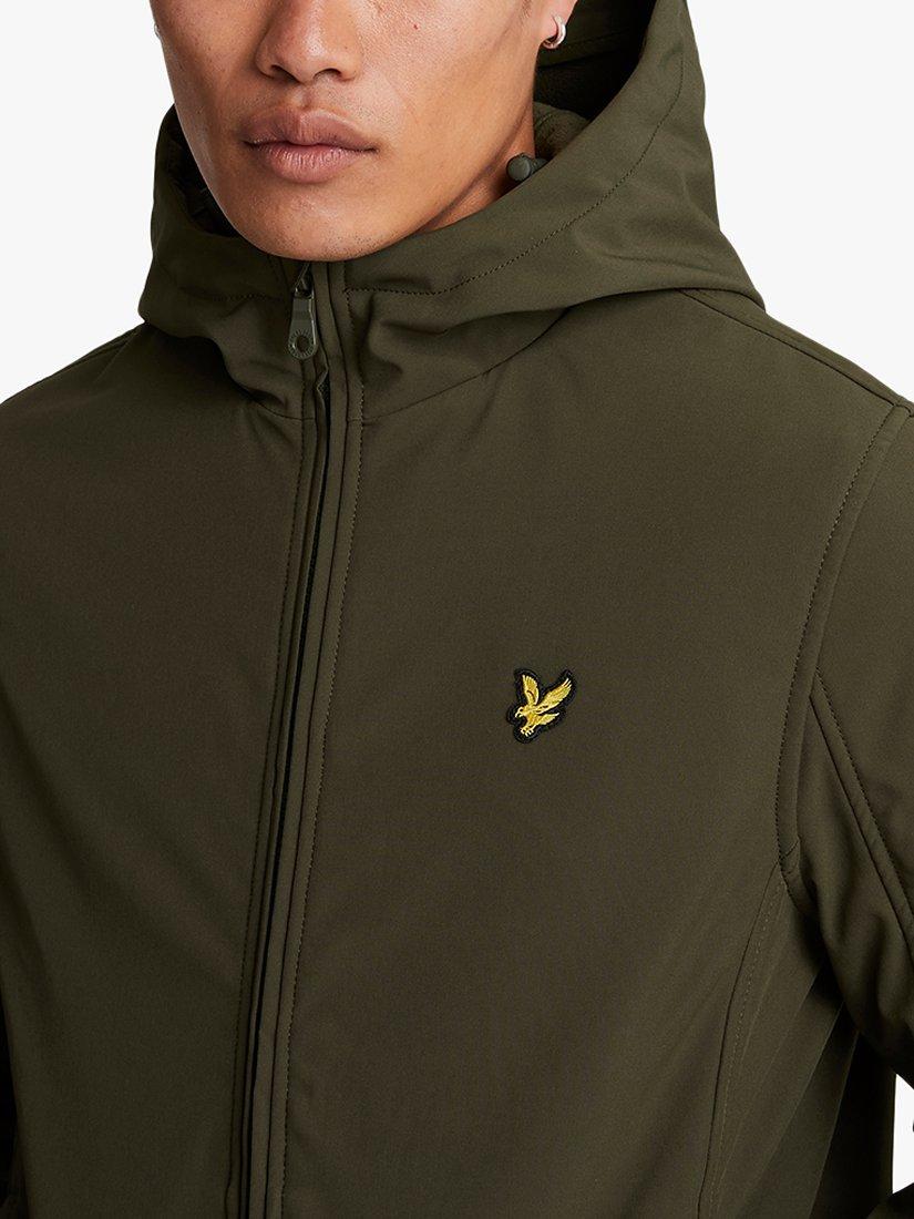 Product image 5 of 5, which shows Lyle & Scott Fleece Back Softshell Jacket, W485 Olive, XS
