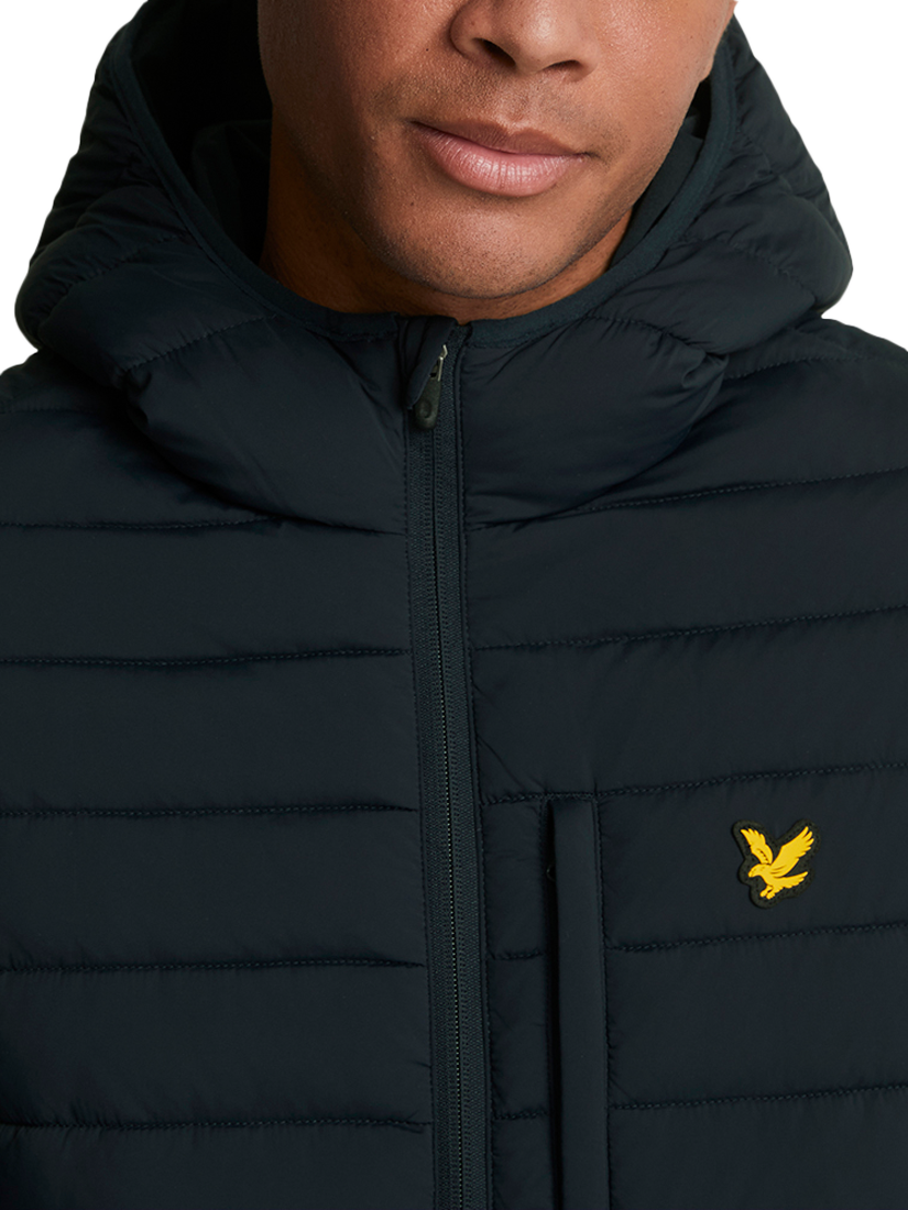 Product image 4 of 5, which shows Lyle & Scott Stretch Lightweight Quilted Jacket, Z271 Dark Navy, XS