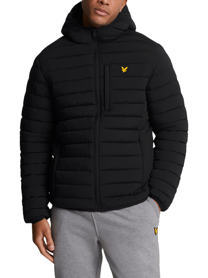 Product image 1 of 5, which shows Lyle & Scott Stretch Lightweight Quilted Jacket, Z865 Jet Black, XS