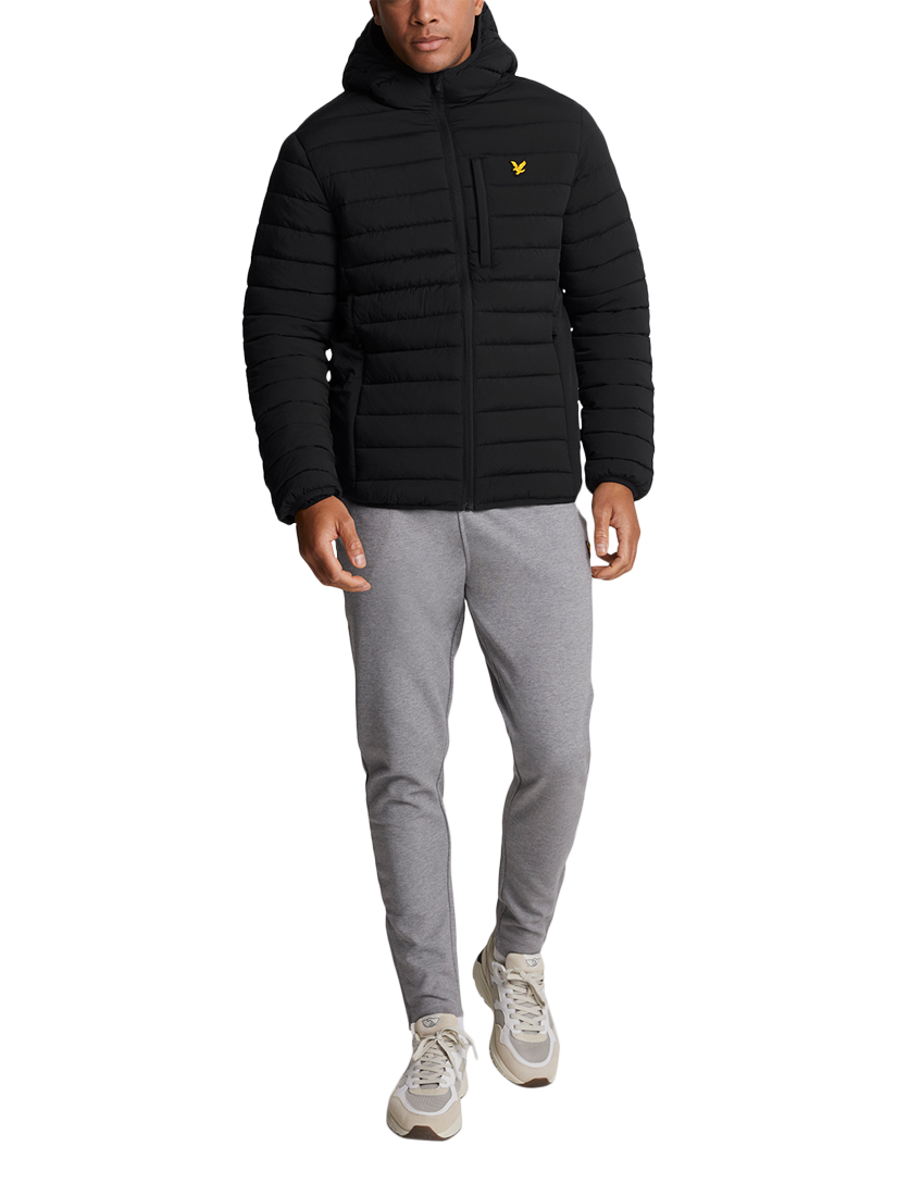 Product image 2 of 5, which shows Lyle & Scott Stretch Lightweight Quilted Jacket, Z865 Jet Black, XS