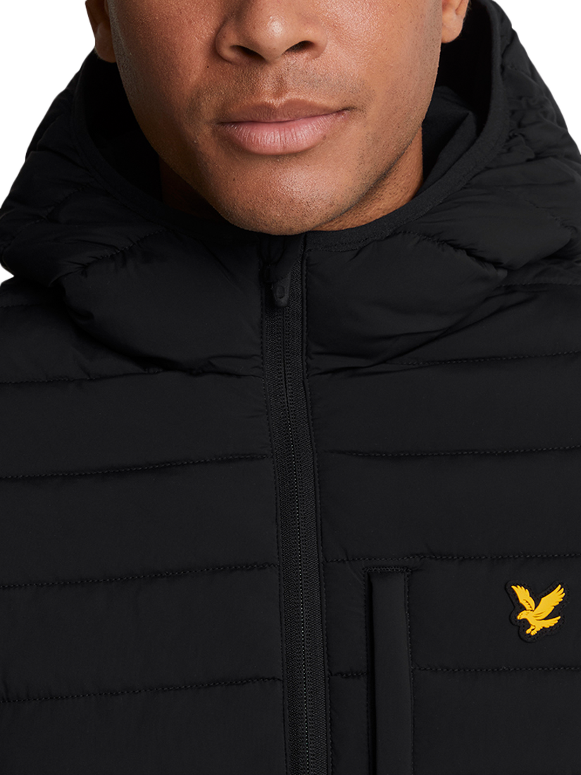 Product image 4 of 5, which shows Lyle & Scott Stretch Lightweight Quilted Jacket, Z865 Jet Black, XS