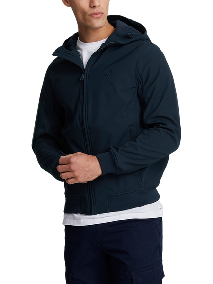 Lyle & Scott Tonal Fleece Back Soft Shell Jacket, Dark Navy