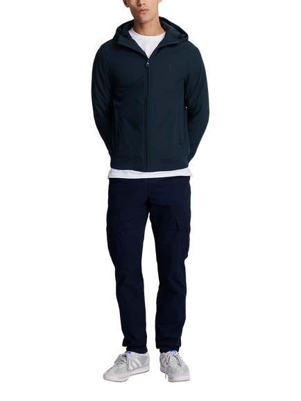 Lyle & Scott Tonal Fleece Back Soft Shell Jacket - view 2, Dark Navy