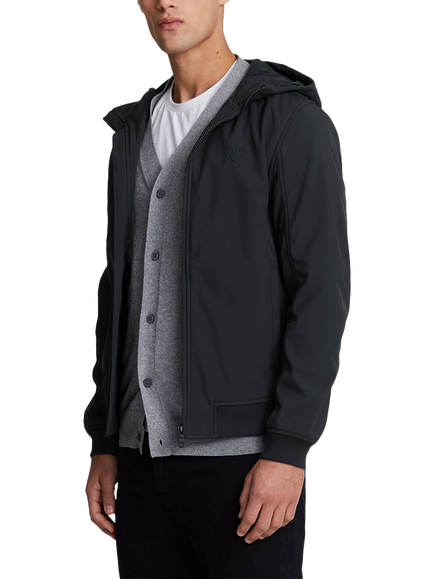 Lyle & Scott Tonal Fleece Back Softshell Jacket, Z865 Jet Black, Z865 Jet Black