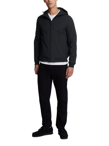 Lyle & Scott Tonal Fleece Back Softshell Jacket, Z865 Jet Black - view 2, Z865 Jet Black