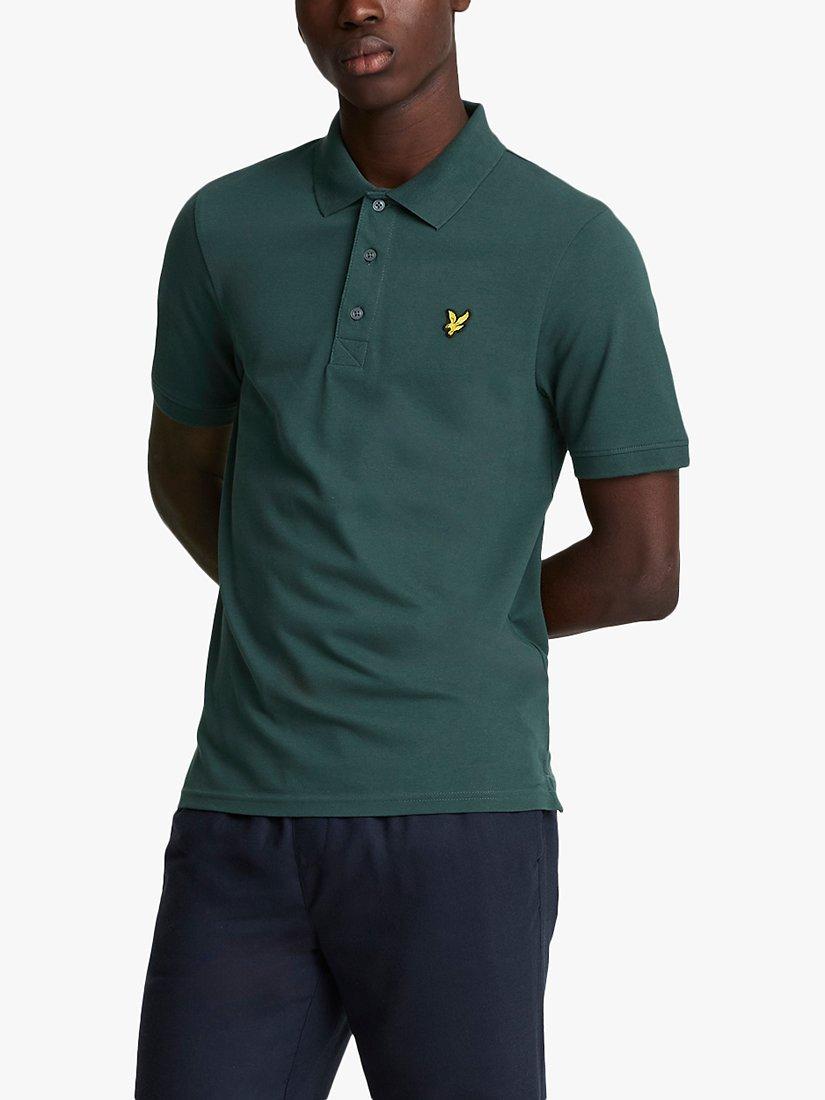Product image 1 of 5, which shows Lyle & Scott Plain Polo Shirt, X311 Argyle Teal, XS