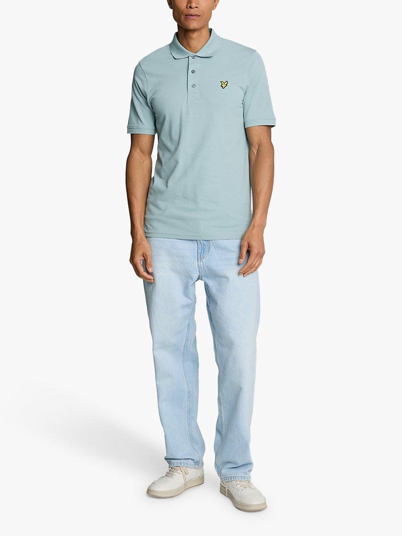 Product image 4 of 5, which shows Lyle & Scott Plain Polo Shirt, Blue Smoke, XS