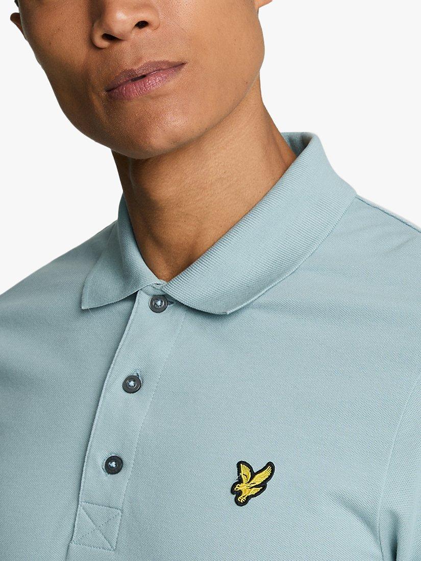 Product image 5 of 5, which shows Lyle & Scott Plain Polo Shirt, Blue Smoke, XS