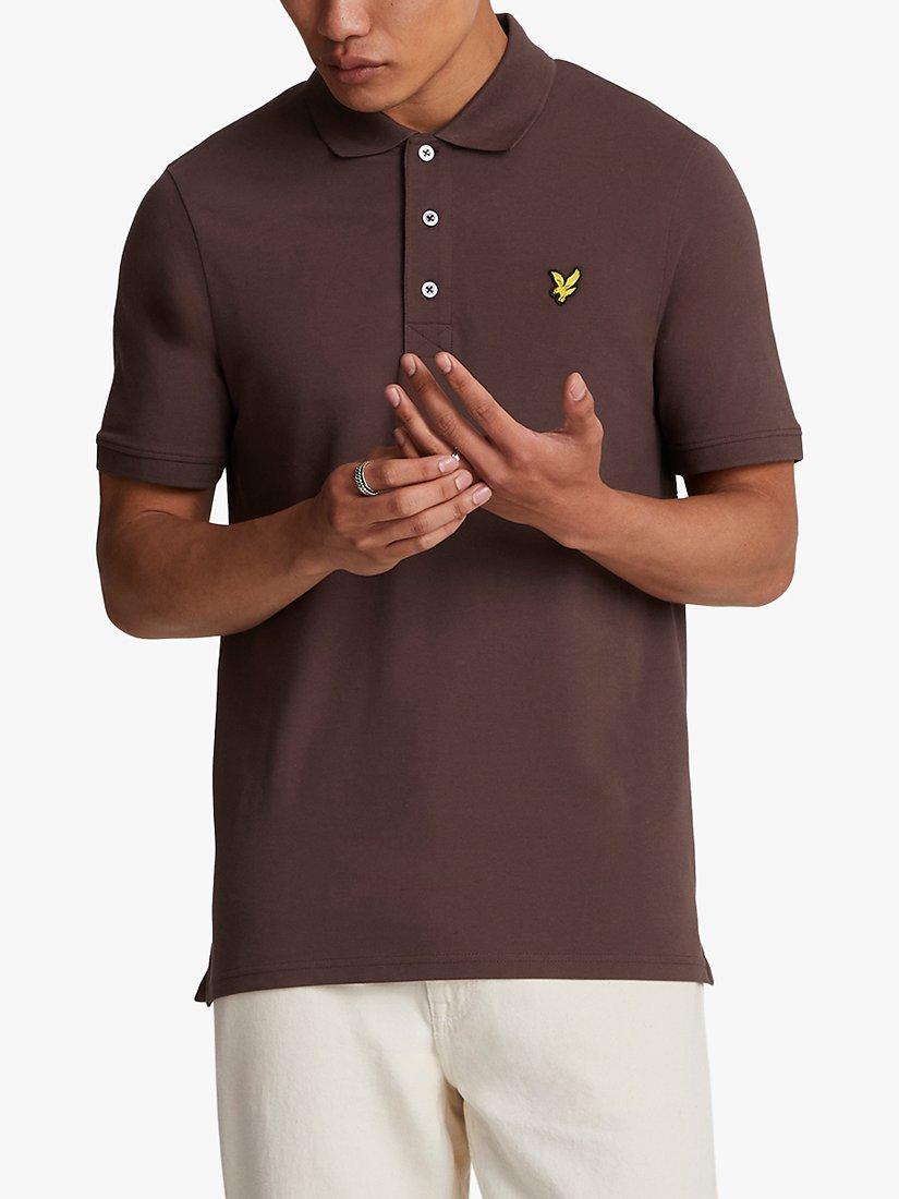 Product image 1 of 5, which shows Lyle & Scott Polka Diamond Polo Shirt, Deep Mahogany, XS