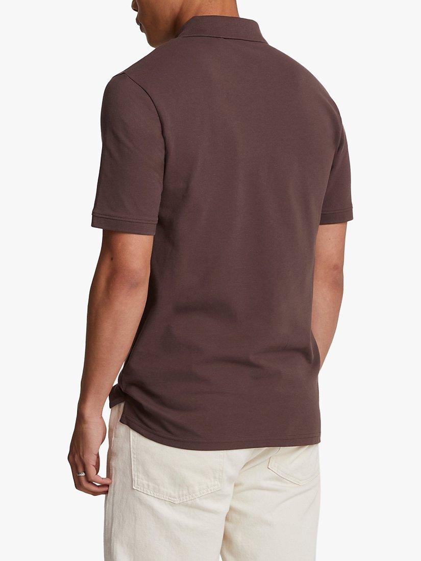 Product image 2 of 5, which shows Lyle & Scott Polka Diamond Polo Shirt, Deep Mahogany, XS