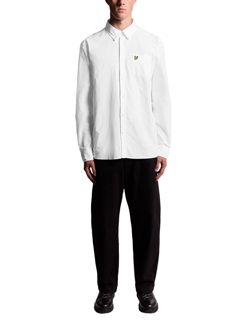Product image 2 of 5, which shows Lyle & Scott Cotton Oxford Shirt, White, XS