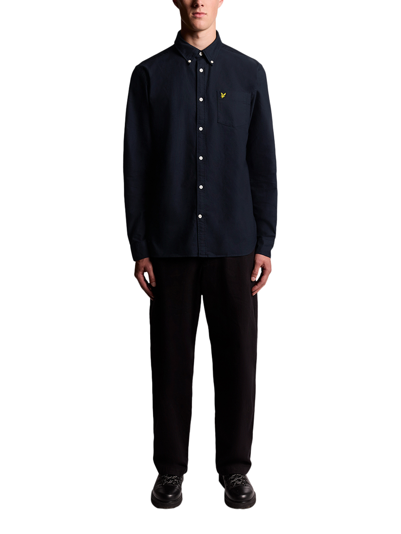 Product image 2 of 6, which shows Lyle & Scott Cotton Oxford Shirt, Dark Navy, XS
