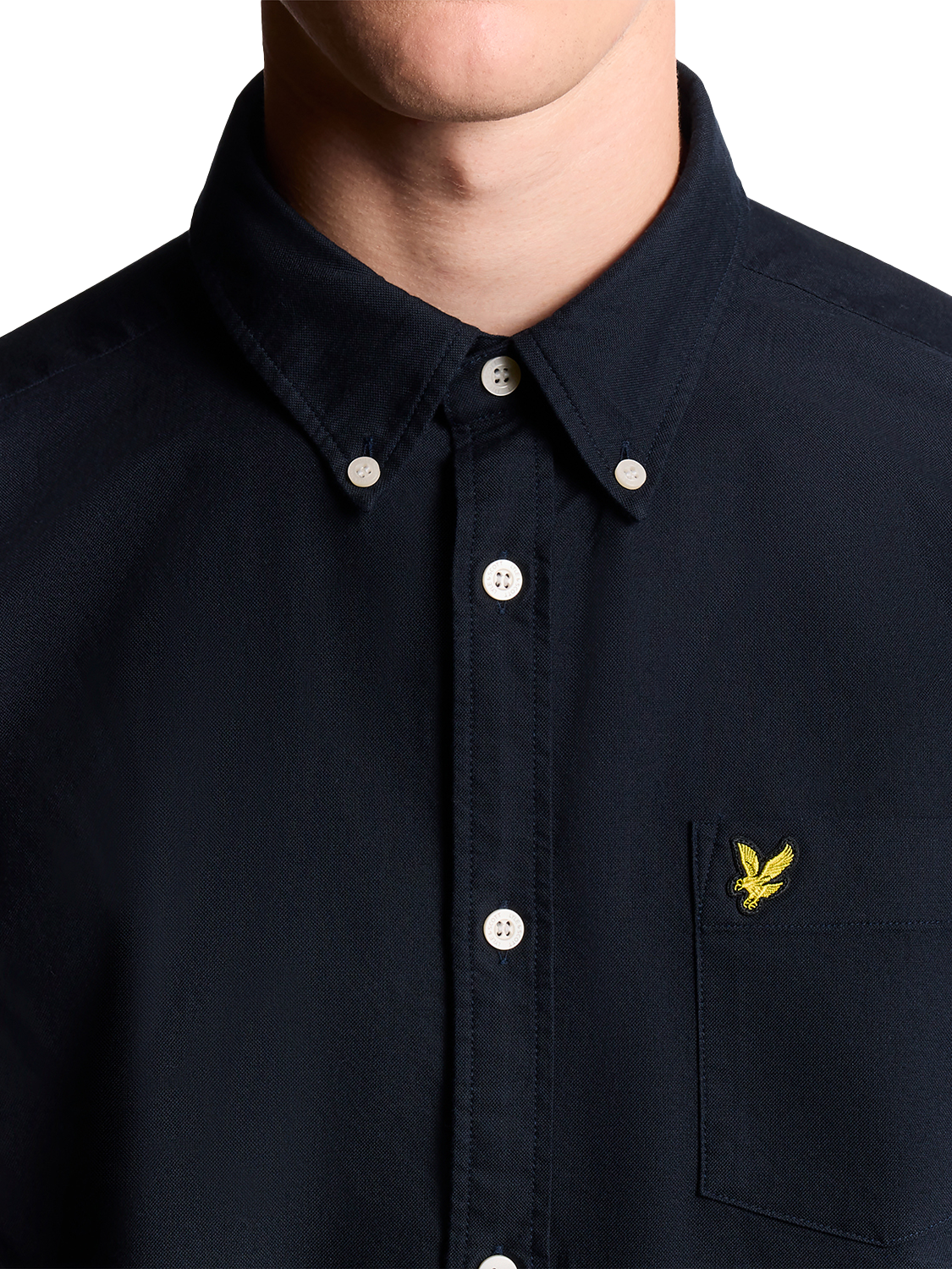 Product image 3 of 6, which shows Lyle & Scott Cotton Oxford Shirt, Dark Navy, XS