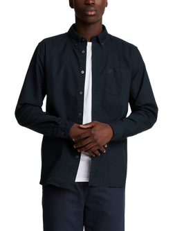Lyle & Scott Tonal Eagle Oxford Shirt, Dark Navy