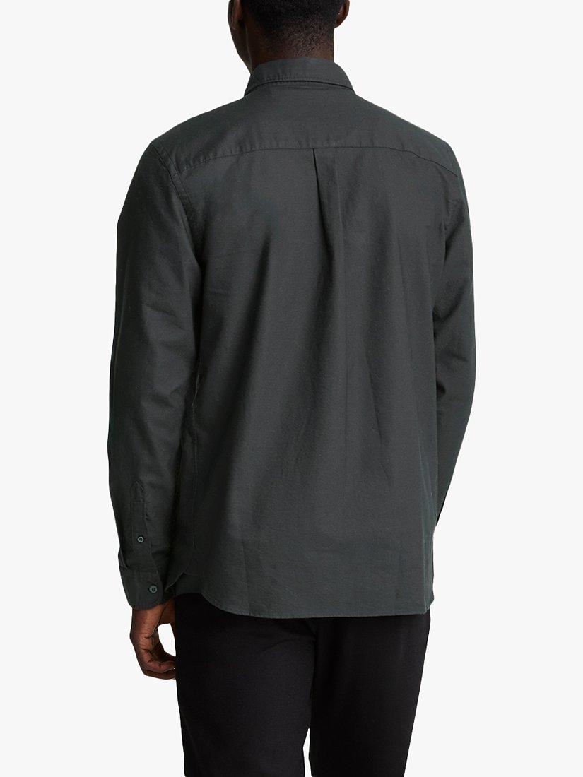 Product image 2 of 5, which shows Lyle & Scott Tonal Eagle Oxford Shirt, Jet Black, S