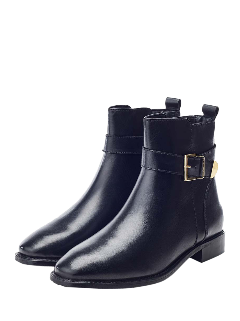 Product image 2 of 4, which shows Moda in Pelle Obernai Leather Ankle Boots, Black, 6