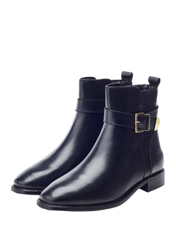 Moda in Pelle Obernai Leather Ankle Boots - view 2, Black