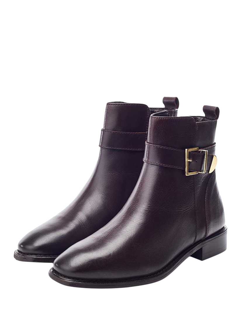 Product image 2 of 4, which shows Moda in Pelle Obernai Leather Ankle Boots, Brown, 3