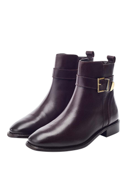 Moda in Pelle Obernai Leather Ankle Boots - view 2, Brown