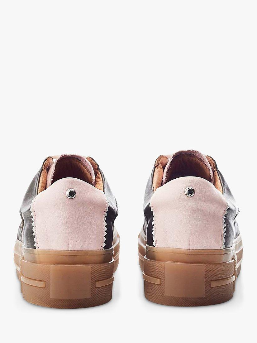 Product image 3 of 4, which shows Moda in Pelle Amande Leather Lace Up Trainers, Khaki, 3