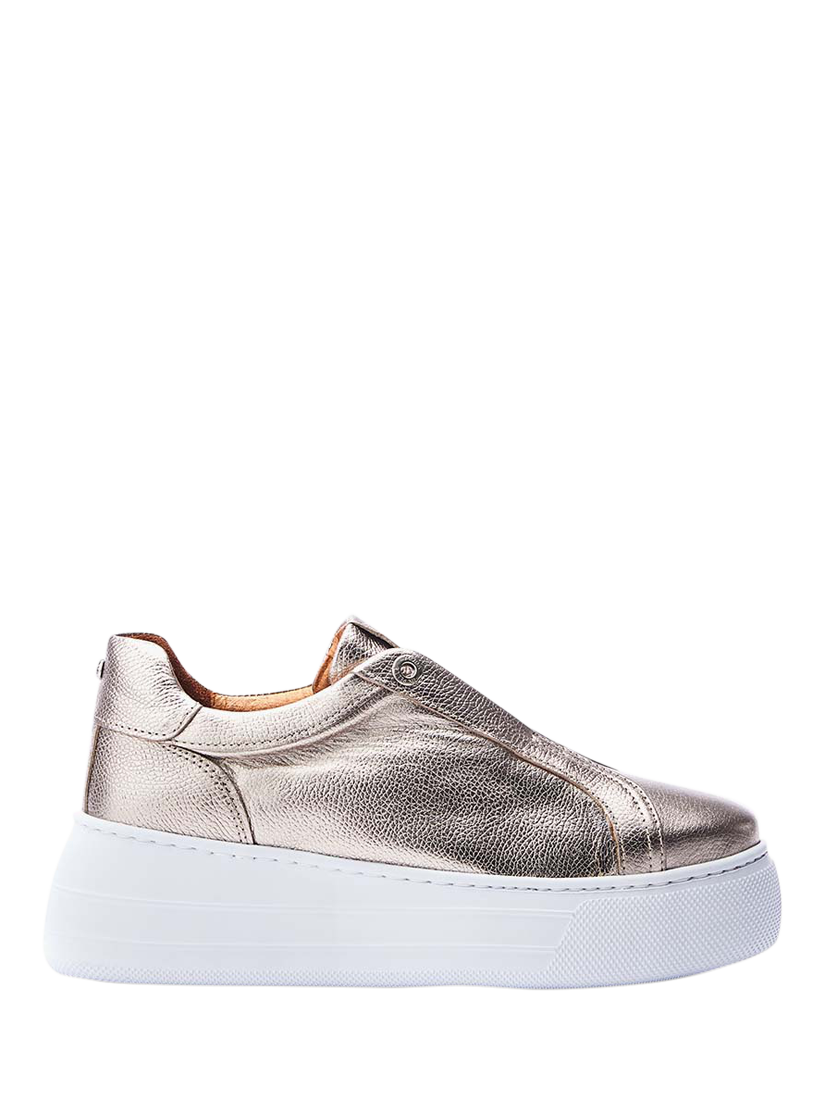 Moda in Pelle Aneeba Metallic Leather Platform Trainers