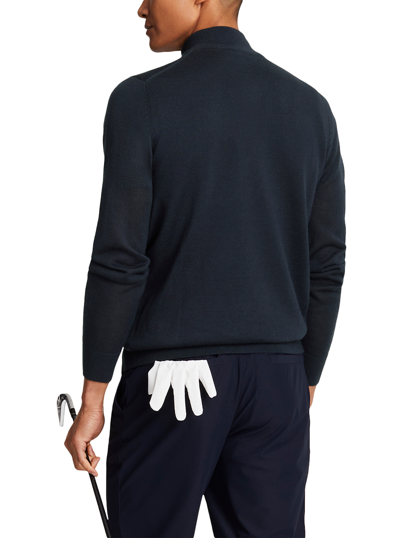 Product image 3 of 5, which shows Lyle & Scott Golf Half Zip Wool Blend Jumper, Dark Navy, XS