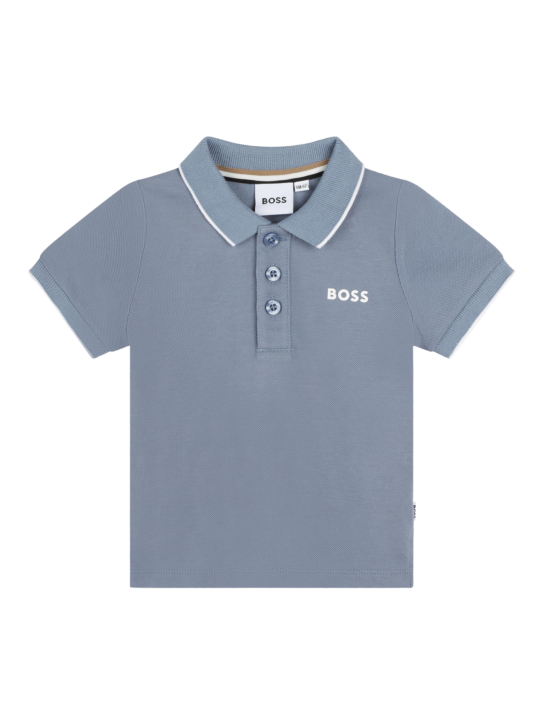 HUGO BOSS Baby Short Sleeve Polo Shirt, Medium Grey