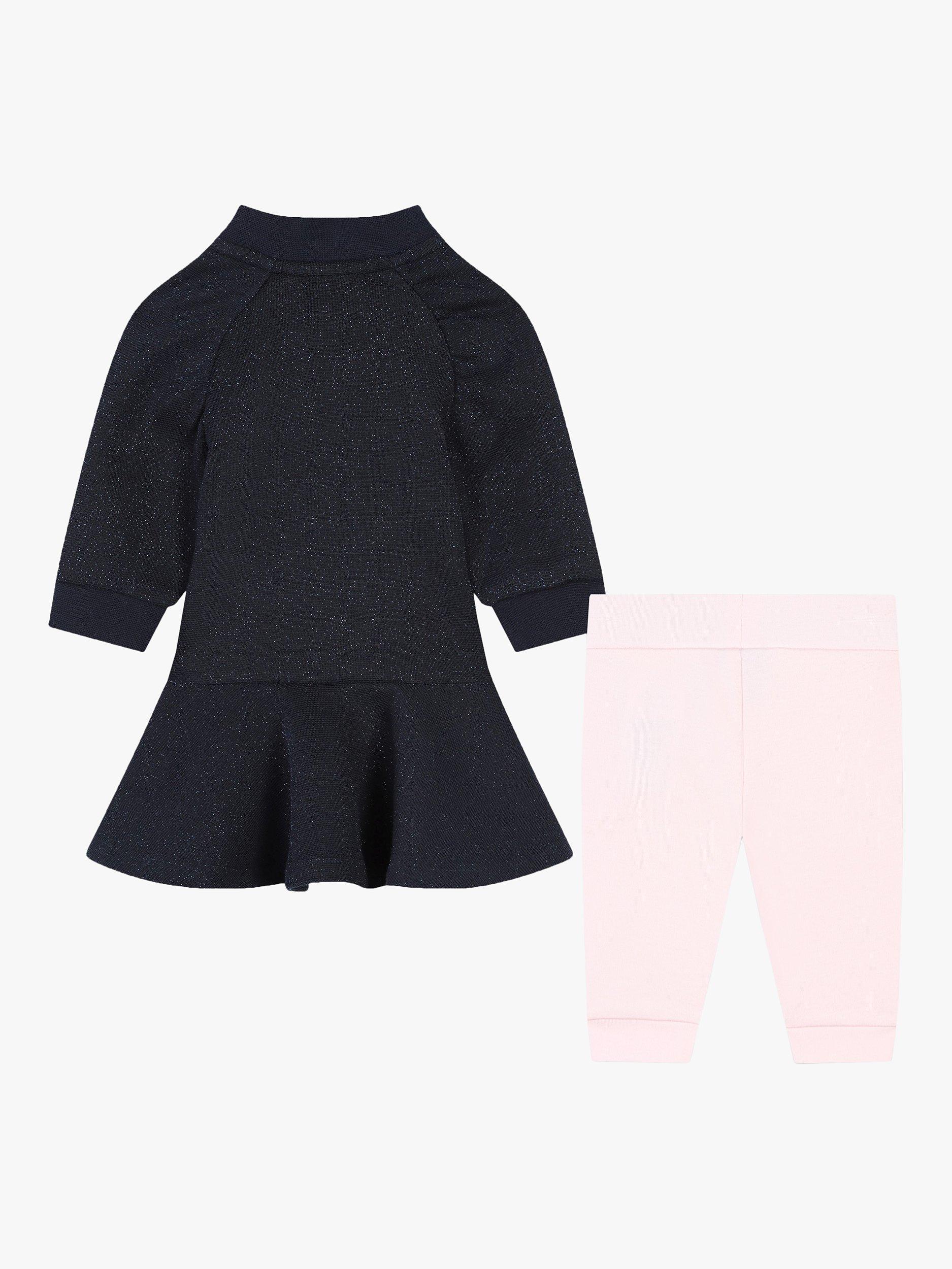 Product image 2 of 2, which shows HUGO BOSS Baby Milano Dress & Leggings Set, Navy/Pink, 3 months