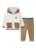 HUGO BOSS BOSS Baby Faux Shearling Hooded Cardigan & Trousers Set, Offwhite