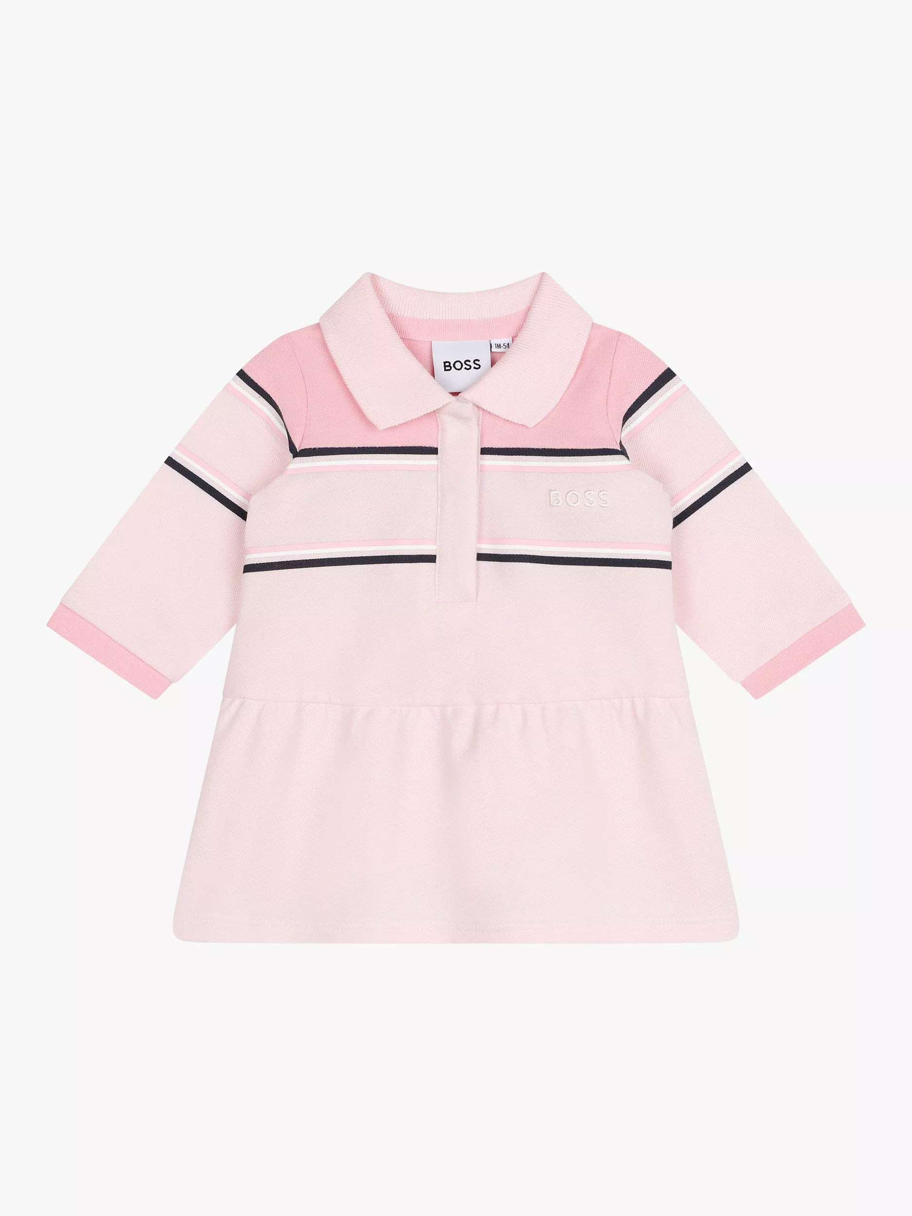 HUGO BOSS Baby Stripe Polo Dress Pink Pale