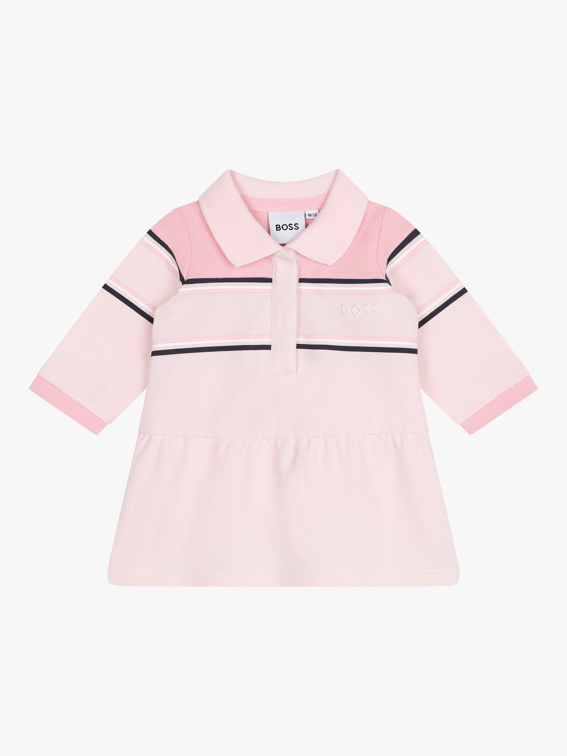 HUGO BOSS Baby Stripe Polo Dress Pink Pale
