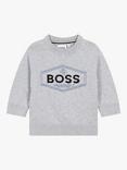 HUGO BOSS Baby Logo Cotton Jumper, Grey