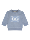 HUGO BOSS Baby Brushed Cotton Fleece Blend Sweatshirt, Medium Grey
