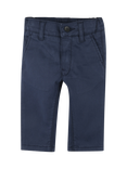 BOSS Baby Cotton Blend Twill Trousers, Navy