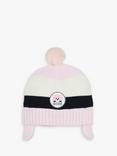 BOSS Kids' Faux Fur Pom Pom and Ear Covers Beanie, Pink Pale