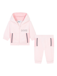 BOSS Baby Velvet Cotton Tracksuit Set, Pink  Pale