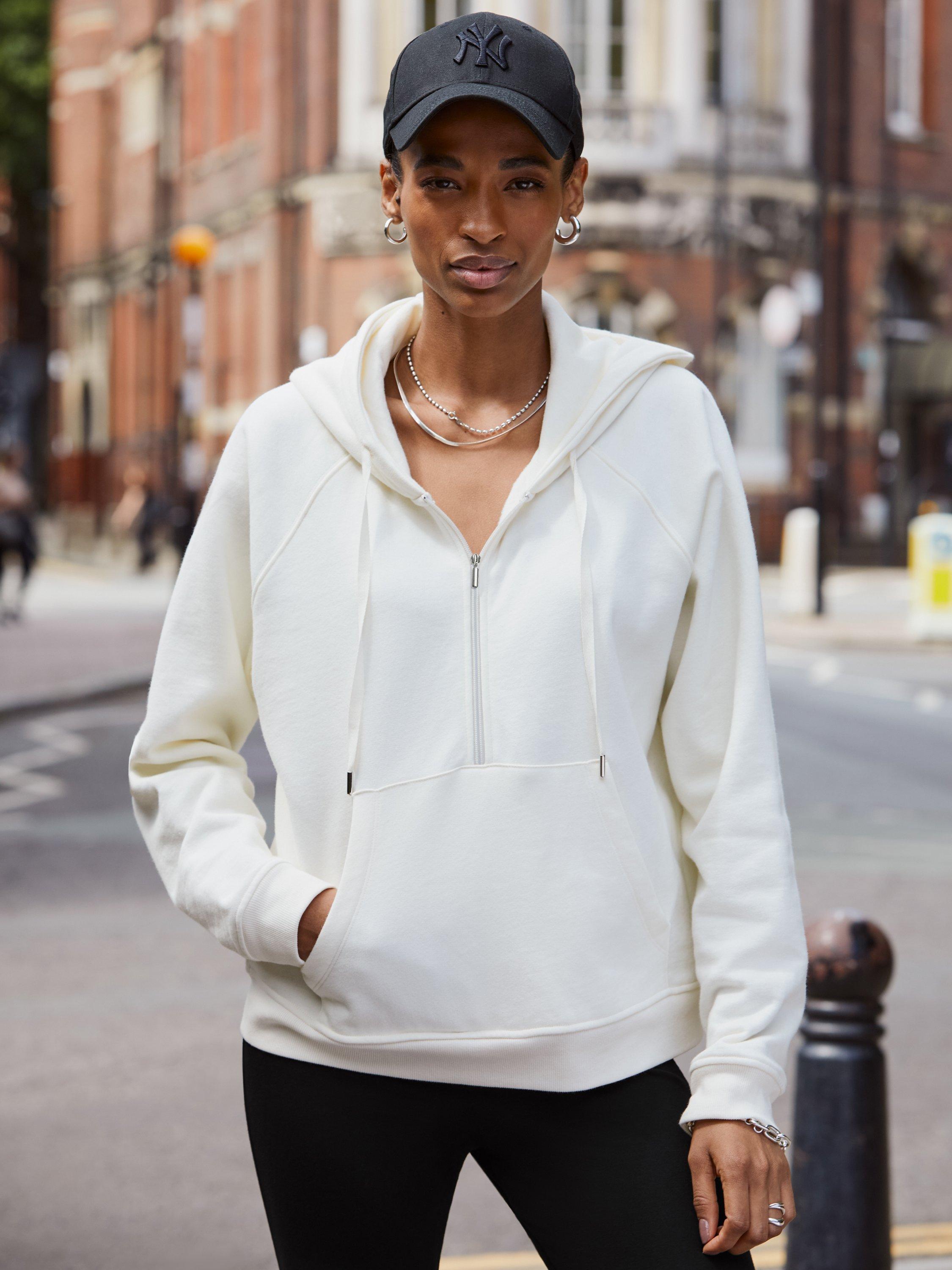 Product image 1 of 6, which shows Baukjen Jenny Organic Cotton Blend Hoodie, Cream, 10