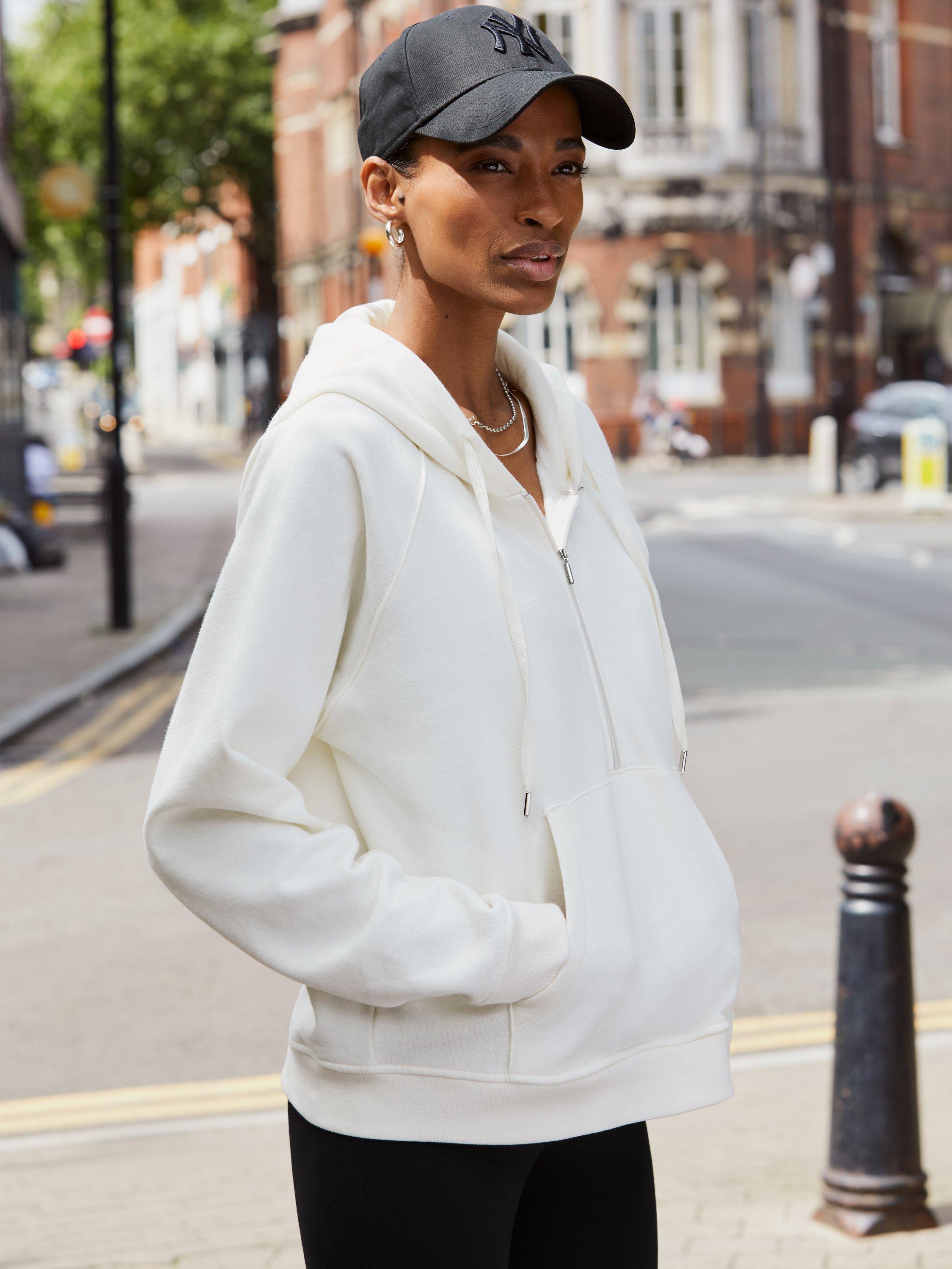 Product image 4 of 6, which shows Baukjen Jenny Organic Cotton Blend Hoodie, Cream, 10