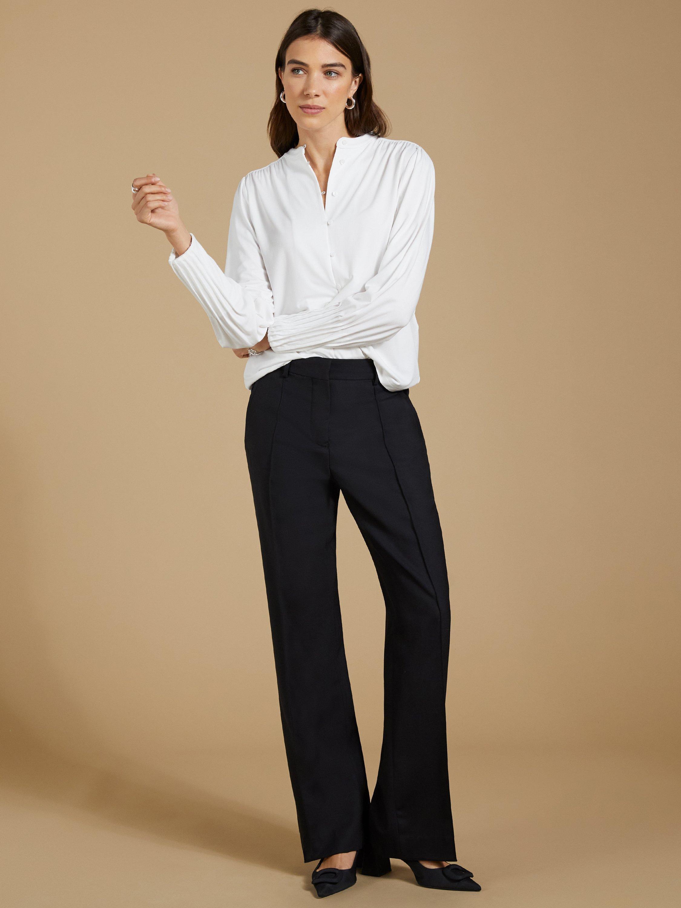 Product image 3 of 6, which shows Baukjen Caroline Jersey Long Sleeve Top, White, 8