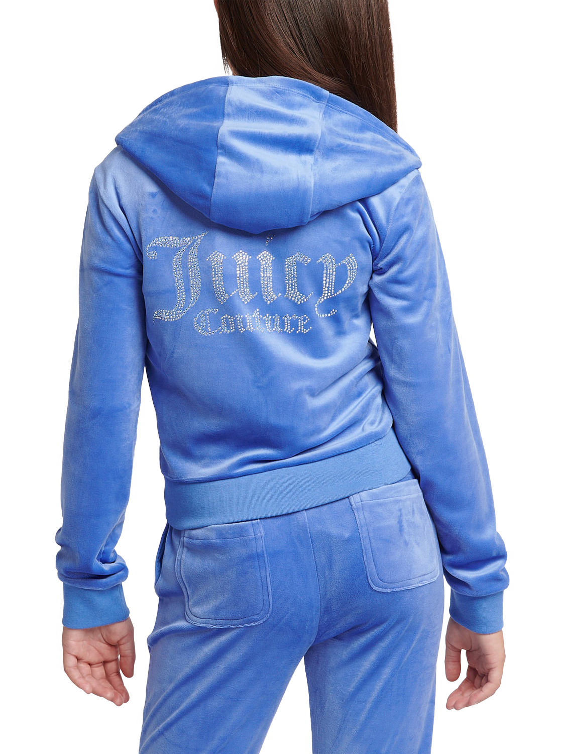 Product image 3 of 3, which shows Juicy Couture Diamante Hoodie, Amparo Blue, 7-8 years