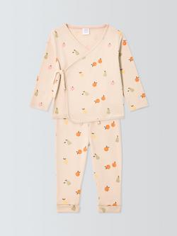 John Lewis Baby Cotton Fruit Print Wrap Over Top & Leggings Set, Multi, Multi