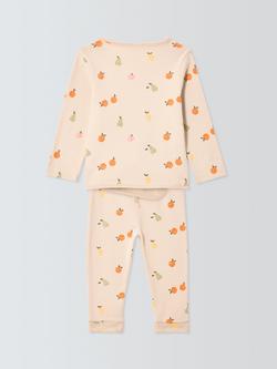 John Lewis Baby Cotton Fruit Print Wrap Over Top & Leggings Set, Multi - view 2, Multi