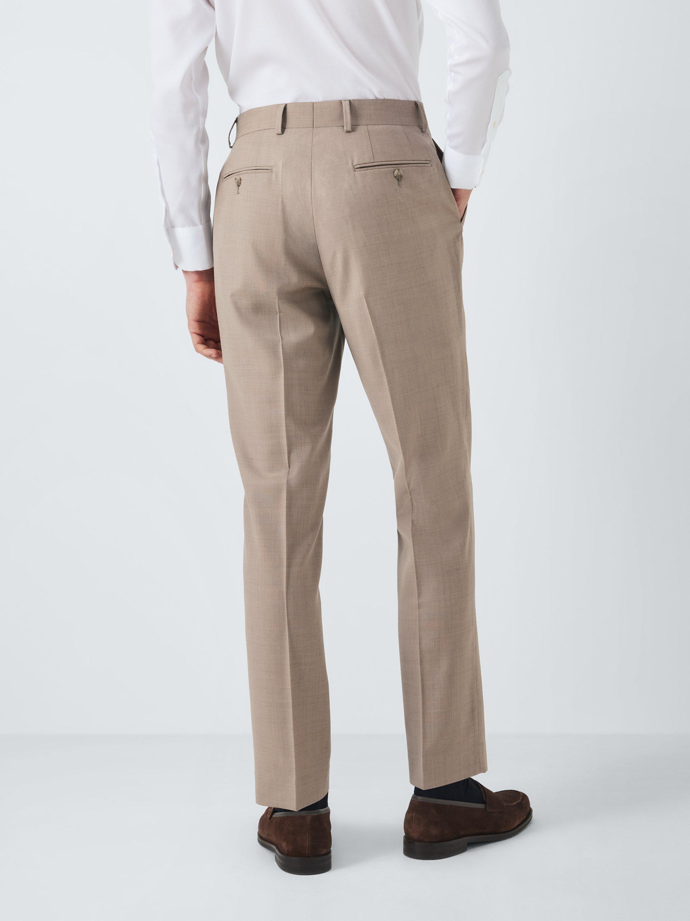 Product image 2 of 7, which shows John Lewis Sholden Regular Fit Sharkskin Wool Suit Trousers, Neutral, 32R
