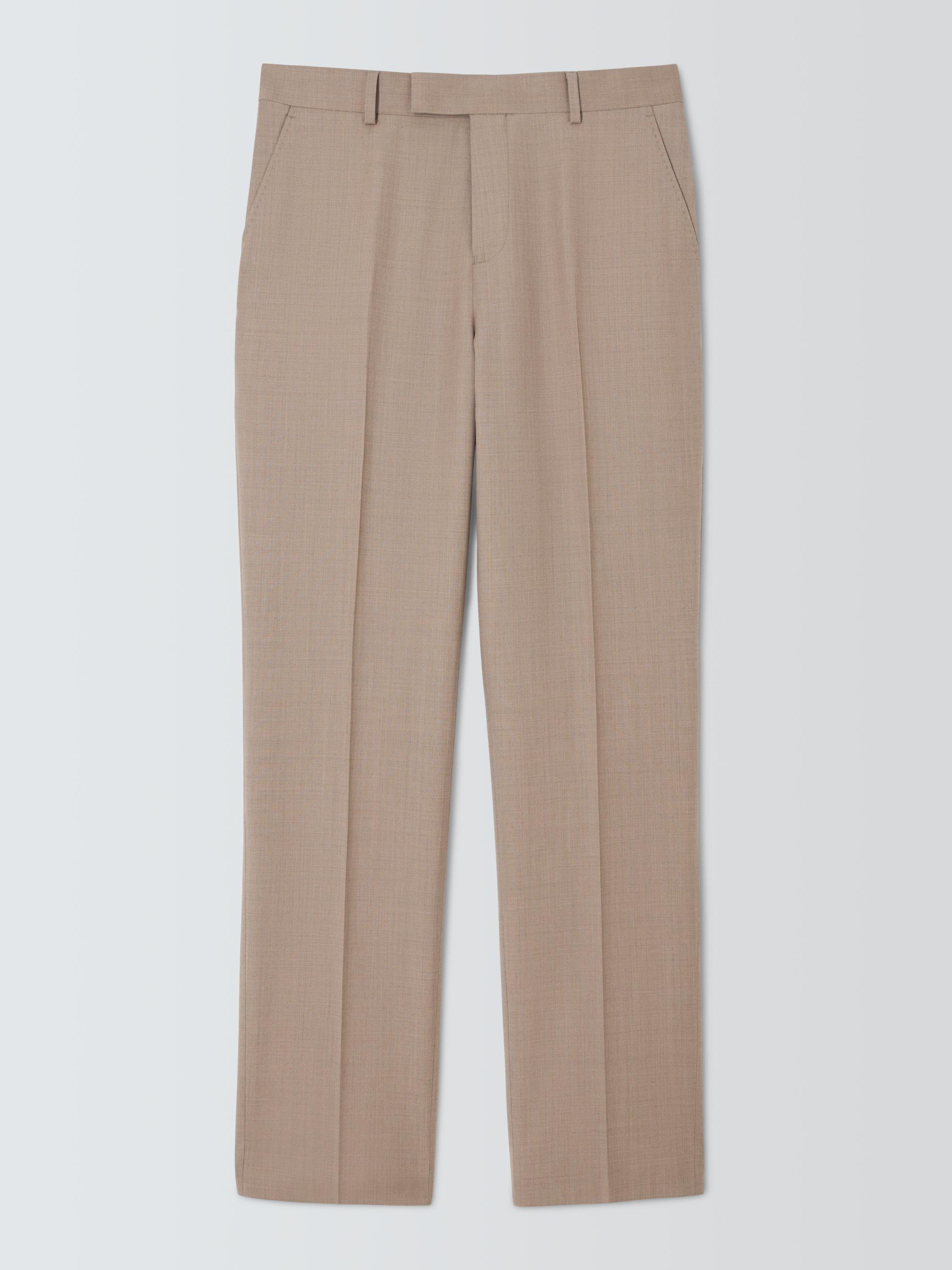 Product image 4 of 7, which shows John Lewis Sholden Regular Fit Sharkskin Wool Suit Trousers, Neutral, 32R