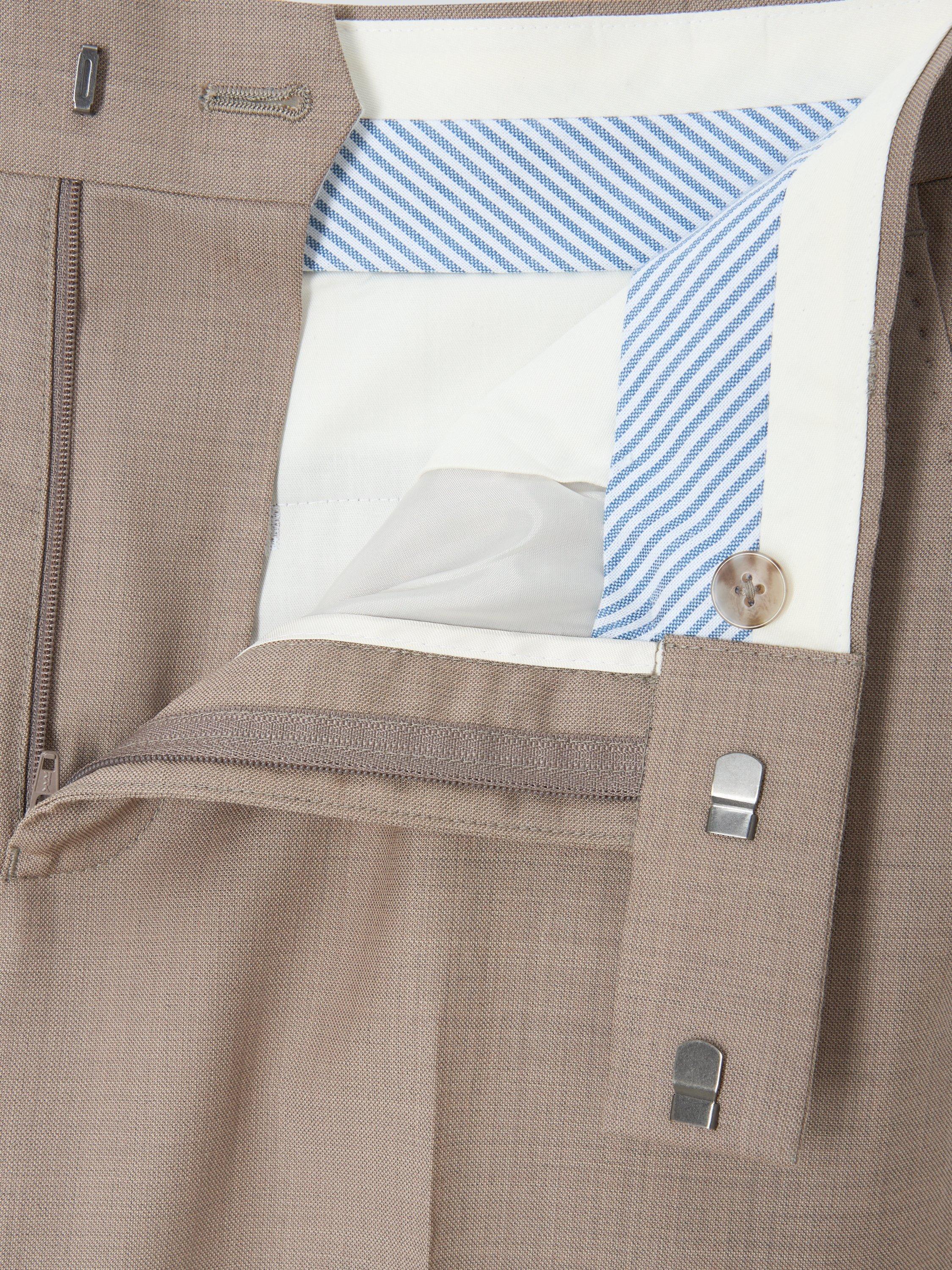 Product image 7 of 7, which shows John Lewis Sholden Regular Fit Sharkskin Wool Suit Trousers, Neutral, 32R