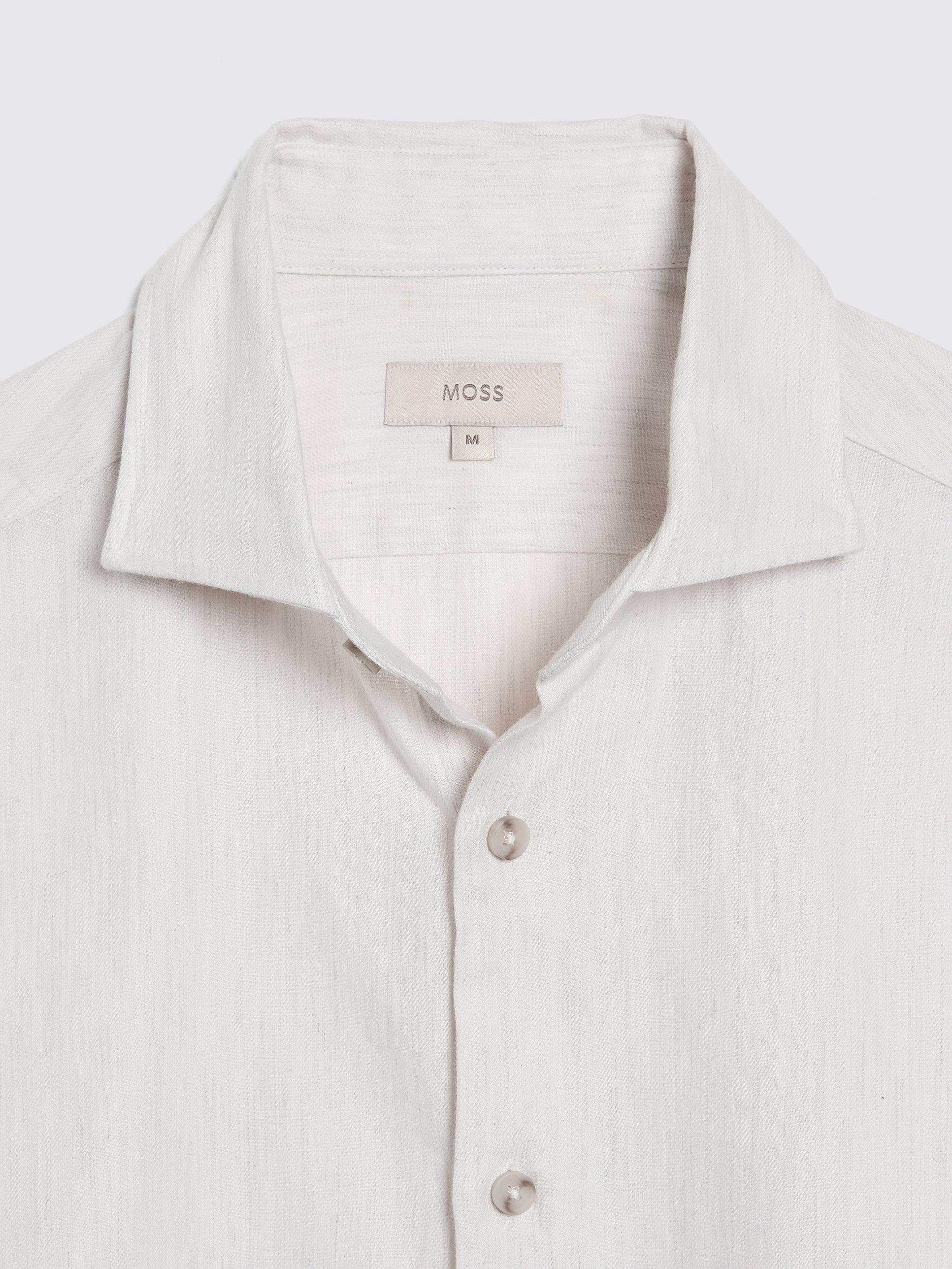 Product image 6 of 6, which shows Moss Melange Brushed Shirt, Off White, S